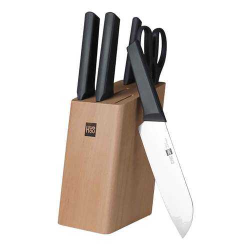 Набор ножей Xiaomi Huo Hou Fire Kitchen Steel Knife Set с подставкой (6 предметов) в Самура